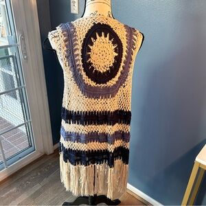 Frazzle Hippie/Bohemian Crochet Fringe Vest
